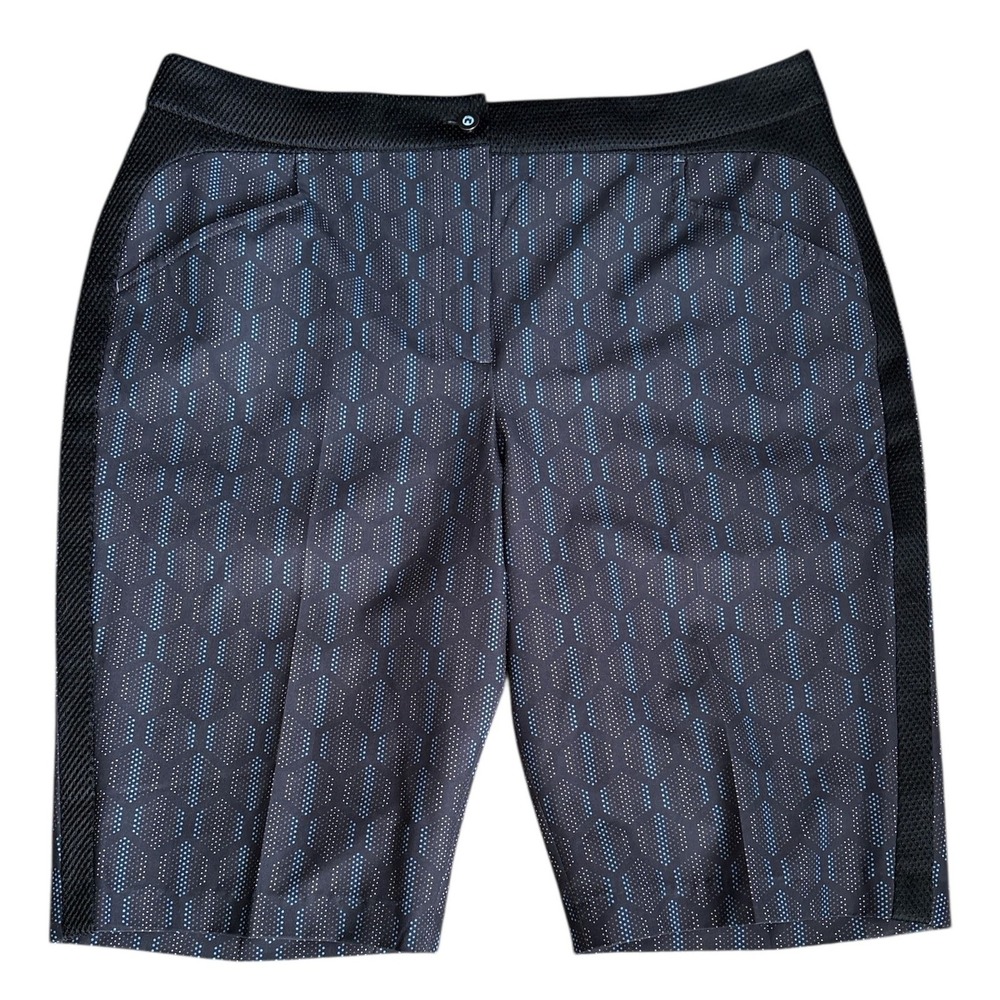 EP Pro Black & Blue Geometric Print Performance Golf Shorts, Size 14, Athletic